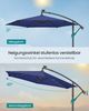 Songmics Sonnenschirm mit LED-Solar-Beleuchtung und Ständer, UPF 50+, Stahl Marineblau, Ø 300 cm Bild 4