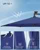 Songmics Sonnenschirm mit LED-Solar-Beleuchtung und Ständer, UPF 50+, Stahl Marineblau, Ø 300 cm Bild 3
