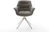 Drehstuhl Kaira-Flex Bouclé Soft Schlamm Kreuzgestell breit Edelstahl 360° drehbar Wippfunktion Bild 2