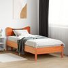 vidaXL Massivholzbett ohne Matratze Wachsbraun 90x190 cm Kiefernholz 3328255 Bild 3