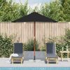 vidaXL Sonnenschirm mit Holzmast Schwarz 150x200 cm 313884 Bild 3
