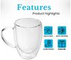 Intirilife Thermoglas, 2-tlg, Glas, Gläser Set Thermoglas Teeglas Kaffeeglas 250ml Doppelwandig (2-tlg) Bild 3
