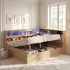 Daybett, Hydraulisches Stauraumbett, Kinderbett 140x200cm, holzbett, Jugendbett, mit USB-Ladestation und LED-Beleuchtung, Naturfarbe Bild 4