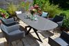 240cm ovaler Gartentisch Salo Beschichtung Ceramic grau + 6 bequeme Gartenstühle Sarego Bild 4