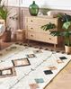 Teppich Baumwolle beige mehrfarbig 140 x 200 cm geometrisches Muster ESKISEHIR Bild 3