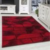 SIMPEX24 Teppich Geometrisch Design, Läufer, Höhe: 10 mm, Modern Kurzflor Teppiche Geometrisch Design Rot Teppich Wohnzimmer Bild 5