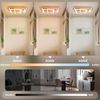 ZMH LED Deckenleuchte Dimmbar Holz Deckenlampe: 2/3-Ringen WohnzimmerlampeLED fest integriert, 3000-6500K, Schwarz Deckenbeleuchtung mit Fernbedienung Design Bild 3