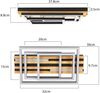 ZMH LED Deckenleuchte Dimmbar Holz Deckenlampe: 2/3-Ringen WohnzimmerlampeLED fest integriert, 3000-6500K, Schwarz Deckenbeleuchtung mit Fernbedienung Design Bild 2