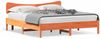 vidaXL Massivholzbett ohne Matratze Wachsbraun 200x200 Kiefernholz 3328222 Bild 2