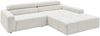 KAWOLA Sofa RENO Ecksofa Feincord weiß mit motorischem Sitzvorzug Longchair rechts 68 x 217 x 258 cm Bild 2