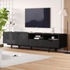 Merax 200cm Moderner böhmischer TV-Schrank mit Stauraum, maximale Kapazität 90 Zoll TV, schwarz Bild 2