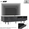 Merax 200cm Moderner böhmischer TV-Schrank mit Stauraum, maximale Kapazität 90 Zoll TV, schwarz Bild 4