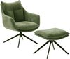 PARKER Loungesessel inkl. Hocker - Cappuccino / Schwarz matt lackiert Bild 4
