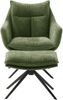 PARKER Loungesessel inkl. Hocker - Cappuccino / Schwarz matt lackiert Bild 5