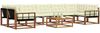 vidaXL Outdoor-Sofagarnitur mit Kissen 8 pcs Natur und Creme 3369293 Bild 3