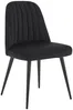 Vente-unique - ELEANA Stuhl SamtStoff Schwarz - B 52 cm x H 81 cm x L 49 cm Bild 3