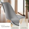 tectake Esszimmerstuhl Küchenstuhl Scandi-Design, gepolsterte Sitzfläche, 49 x 53 x 82 cm (Polsterstuhl Frederikke in grau, 2 St), ergonomische Form, massive Holzbeine, bodenschonende Filzgleiter Bild 4