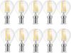10 x 4w E14 LED Birne Filament Leuchtmittel mit klarem Glas G45|Ø45x78mm|Warmweiß|470 Lumen Bild 2