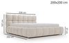 GrainGold Polsterbett mit Bettkästen MODO, Modern Bett mit Kopfteil - 200x200 cm, Grau (1x Bett) Bild 4