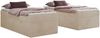 Boxspringbett 90x200 Polsterbett ZERO 90 Einzelbett ohne Kopfteil, inkl. Stauraum & Multipocket-Matratze, Hotelbett - Creme Plüsch - H4 - Topper T25 Bild 4