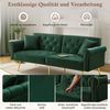 Merax Schlafsofa mit Bettfunktion, 1 Teile, 2-Sitzer-Sofa mit verstellbarer Rückenlehne & goldenen Metallfüßen Bild 3