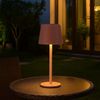 LED Tischleuchte, pink, Metall, Akku, Touchdimmer, H 28 cm Bild 3
