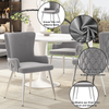 Merax Samt-Esszimmerstuhl, 6er-Set, luxuriöser Wohnzimmer-Schlafzimmer-Loungesessel mit vier silberfarbenen Metallstützbeinen, hellgrau Bild 5