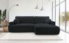 Selsey 'Fuerro' Ecksofa mit Schlaffunktion, Bettkasten, Ottomane rechts, Strukturstoff wasserabweisend, Schwarz Bild 2