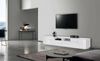Dmora TV-Schrank Asdrubale, niedriges Wohnzimmer-Sideboard mit 4 Türen, Fernsehständer-Basis, 100 % Made in Italy, 260 x 43 x 46 cm, glänzendes Weiß, Bild 2