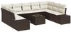 vidaXL Gartensofa-set mit Kissen 9 pcs Braun und Creme Polyrattan 3355897 Bild 2