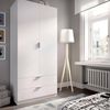 Dmora Kleiderschrank 2 Türen Anya, Kleiderbügel für Schlafzimmer, Mehrzweckschrank 2 Schubladen, 81x52h184 cm, Weiß Bild 2