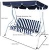 DEGAMO Hollywoodschaukel Florida, 3,00-Sitzer, 3-sitzer, Stahlgestell weiss, Bezüge blau/weiss Bild 3