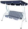 DEGAMO Hollywoodschaukel Florida, 3,00-Sitzer, 3-sitzer, Stahlgestell weiss, Bezüge blau/weiss Bild 2