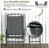 Outsunny Balkonset 3-teilig, aus Metall, mit klappbar Glastisch, Gartenstühlen, (Bistro-Set, 3-tlg, Wetterfest Gartenmöbel Set), Gartengarnitur, Dunkelgrau Bild 4