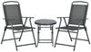 Outsunny Balkonset 3-teilig, aus Metall, mit klappbar Glastisch, Gartenstühlen, (Bistro-Set, 3-tlg, Wetterfest Gartenmöbel Set), Gartengarnitur, Dunkelgrau Bild 2