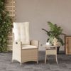 vidaXL Gartensessel mit Kissen Verstellbar Beige Poly Rattan 365260 Bild 3