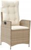 vidaXL Gartensessel mit Kissen Verstellbar Beige Poly Rattan 365260 Bild 2