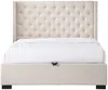 Vente-unique - MASSIMO Bett Stoff Beige - B 214,5 cm x H 142,5 cm x L 217 cm Bild 5