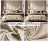 Cozyor Wendebettwäsche, glänzend matt, Satin & Mikrofaser, Beige, 200x200 cm + 2x Kissenbezug 80x80 cm Bild 4