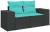 vidaXL 8-teiliges Gartensofa-Set mit Kissen, schwarzes Polyrattan 3222816 Bild 3