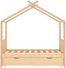 vidaXL Hausbett mit Schublade Massivholz Kiefer Natur 80x160 cm Bild 3