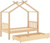vidaXL Hausbett mit Schublade Massivholz Kiefer Natur 80x160 cm Bild 5