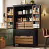 Anrichte hoher Küchenschrank mit 5 Schubladen & Kippschutz, 80x40x140 cm Bild 2