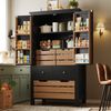 Anrichte hoher Küchenschrank mit 5 Schubladen & Kippschutz, 80x40x140 cm Bild 2