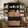 Anrichte hoher Küchenschrank mit 5 Schubladen & Kippschutz, 80x40x140 cm Bild 3