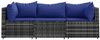 vidaXL 3-tlg. Garten-Lounge-Set mit Kissen Grau Poly Rattan 319846 Bild 3