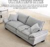 2-Sitzer Sofa, Samt mit ultratiefem Sitz & 2 Kissen, 224x81x81 cm, Hellgrau Bild 5