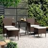 vidaXL 5-tlg. Bistro-Set Poly-Rattan und Hartglas Braun 3058391 Bild 2