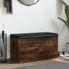 Sitzbank JONA mit Stauraum Räuchereiche 82x42x45 cm | Aufbewahrungsbank Flurbank Garderobenbank Bild 4