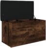 Sitzbank JONA mit Stauraum Räuchereiche 82x42x45 cm | Aufbewahrungsbank Flurbank Garderobenbank Bild 5